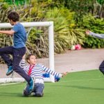 playing football